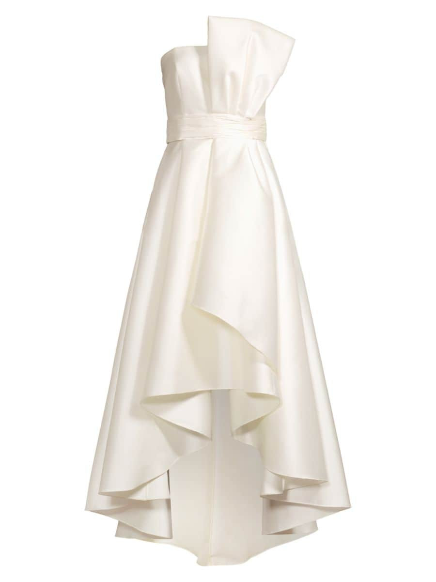 Tara Gathered High-Low Gown | Saks Fifth Avenue