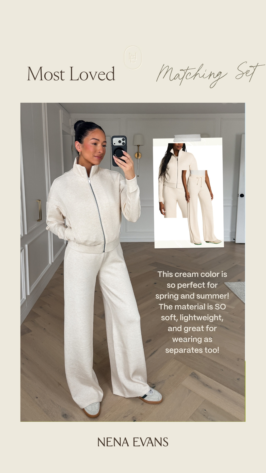 Your most loved last week! Use code NENAXSPANX for 15% OFF your first order! This color is perfect for transitioning into spring 😍 Wearing size S track jacket and size S Tall wide leg pants 

Work from home outfit 
Airport outfit 
Travel outfit 
Errands outfit 
Causal outfit
Spring fashion 

#LTKTravel #LTKSeasonal