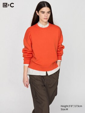 WOMEN'S UNIQLO : C SMOOTH COTTON CREW NECK SWEATER | UNIQLO AU | Uniqlo Australia