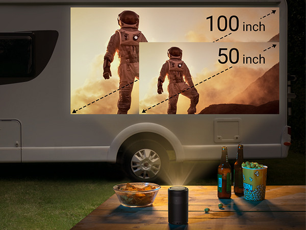 NEBULA Anker Capsule, Smart Wi-Fi Mini Projector, Black, 100 ANSI Lumen Portable Projector, 360° Spe | Amazon (US)