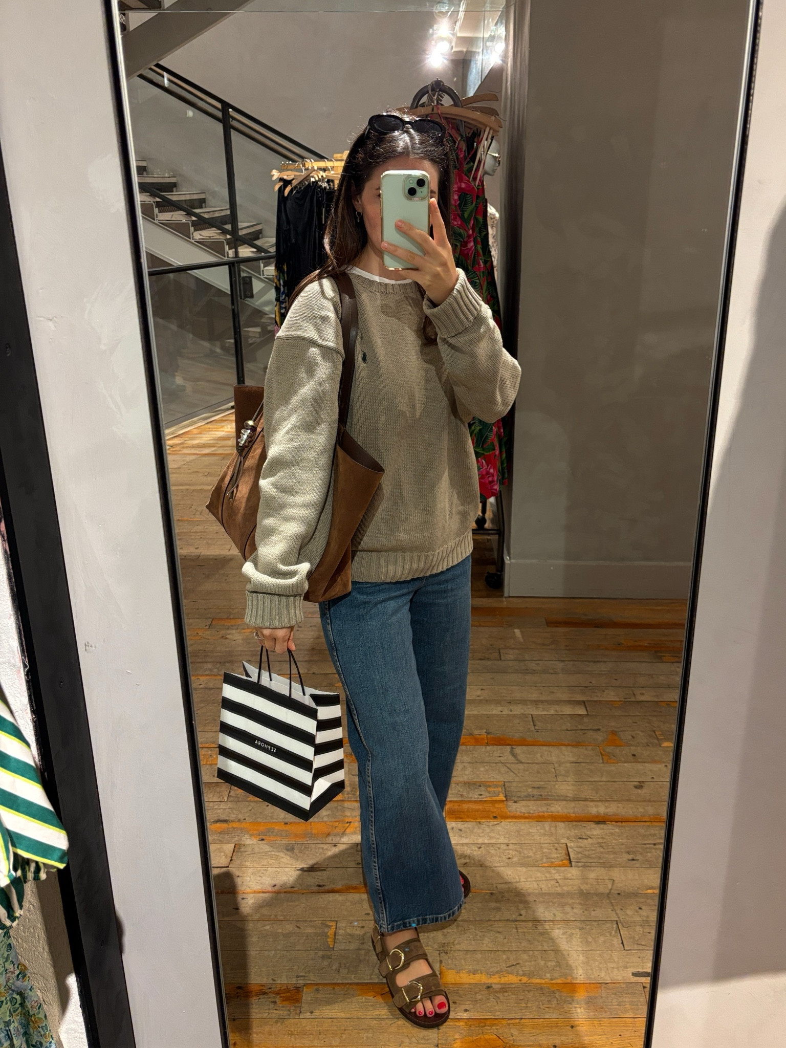 Recommend sizing down in sezane shoes! 