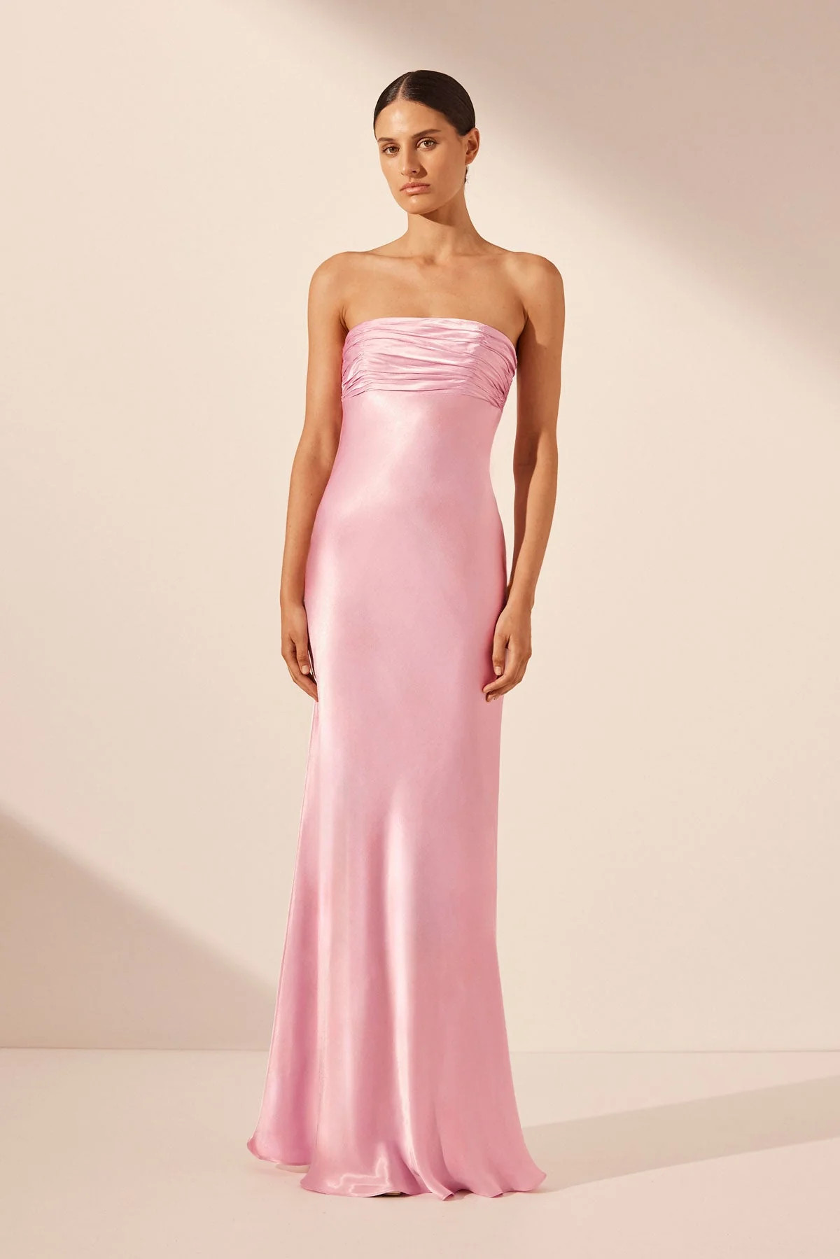 La Lune Strapless Ruched Bodice Maxi Dress | Peony | Dresses | Shona Joy | Shona Joy