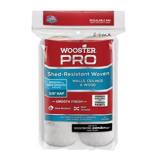 4-1/2 in. x 3/8 in. High-Density Fabric Wooster Pro White Woven Cage Style Mini Roller Cover. App... | The Home Depot
