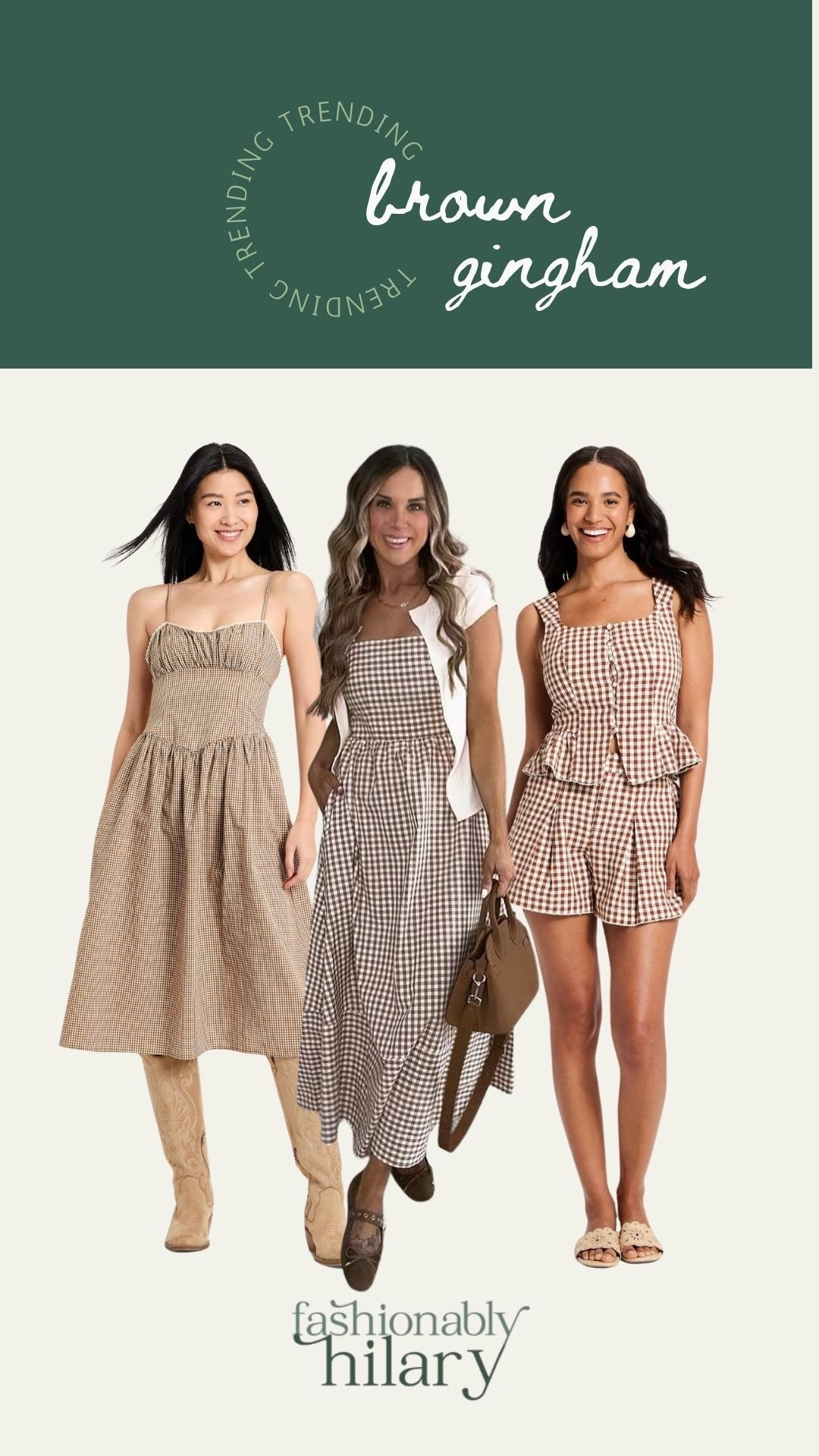 I always love gingham print in the springtime, but this neutral take on gingham in this light brown is absolutely adorable. These dresses are great for a lunch date, a country concert and this two piece set can be worn together, or separately for multiple different looks. 
Gingham for spring, country concert dress 

#LTKMothersDay #LTKSeasonal #LTKMidsize