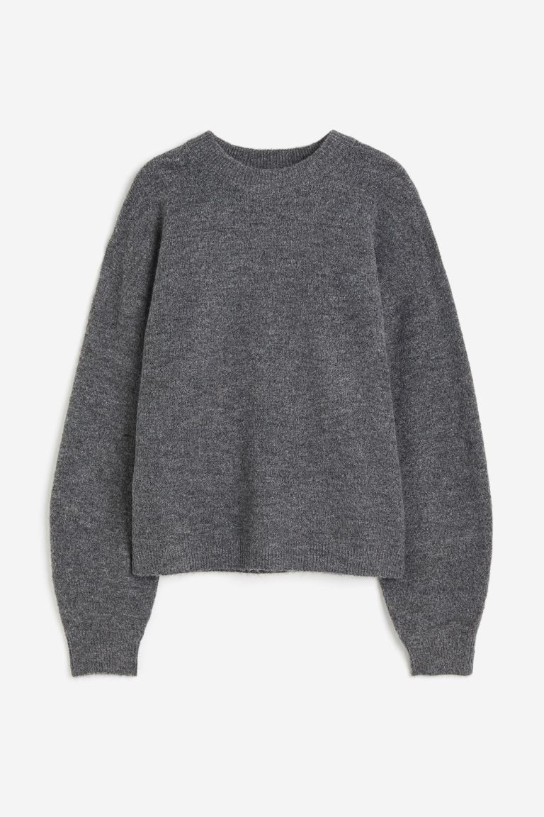 Knitted jumper - Dark grey marl - Ladies | H&M GB | H&M (UK, MY, IN, SG, PH, TW, HK)