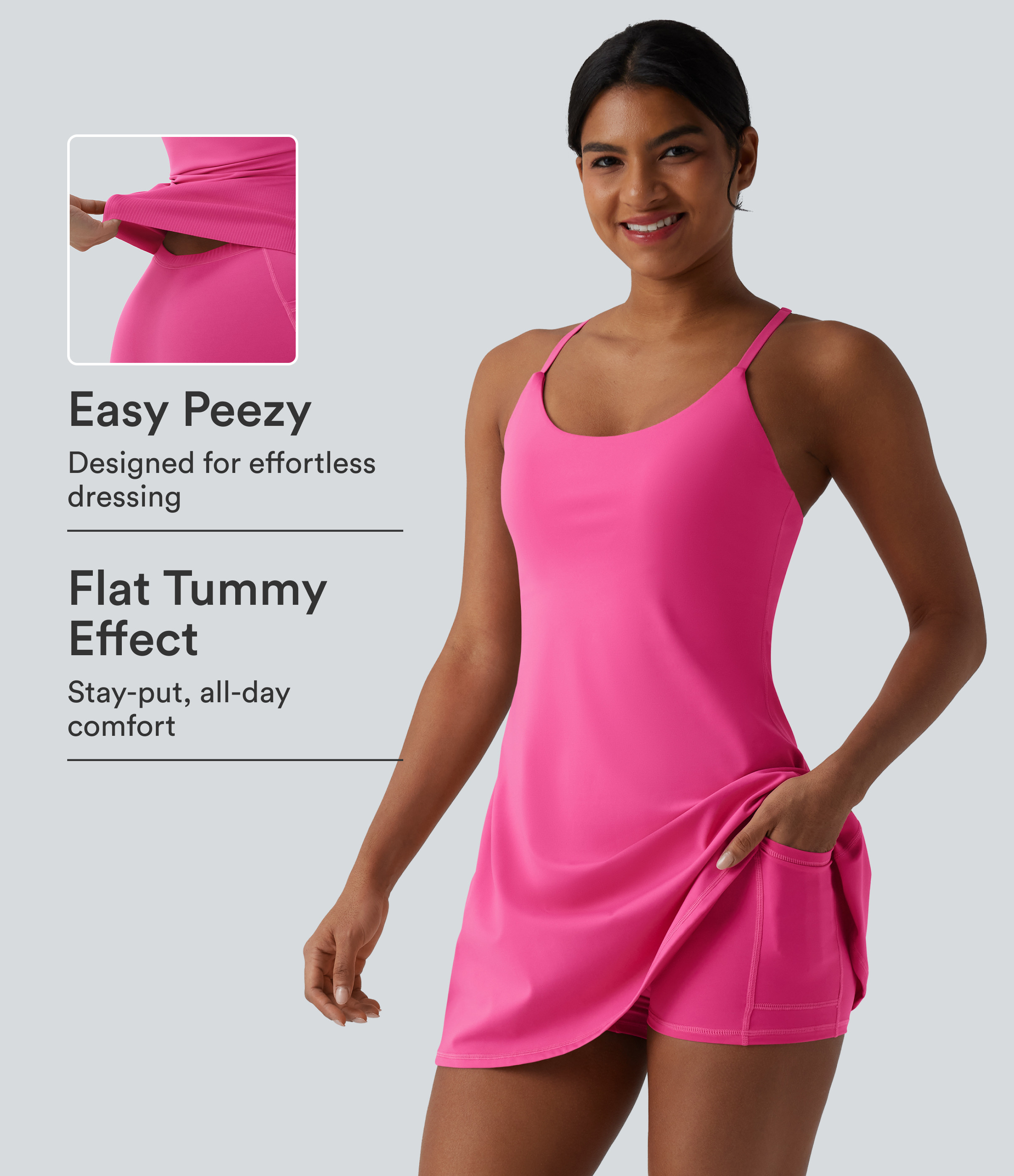 Softlyzero™ Plush Tummy Control Active Dress with Pockets-Easy Peezy Edition | HALARA