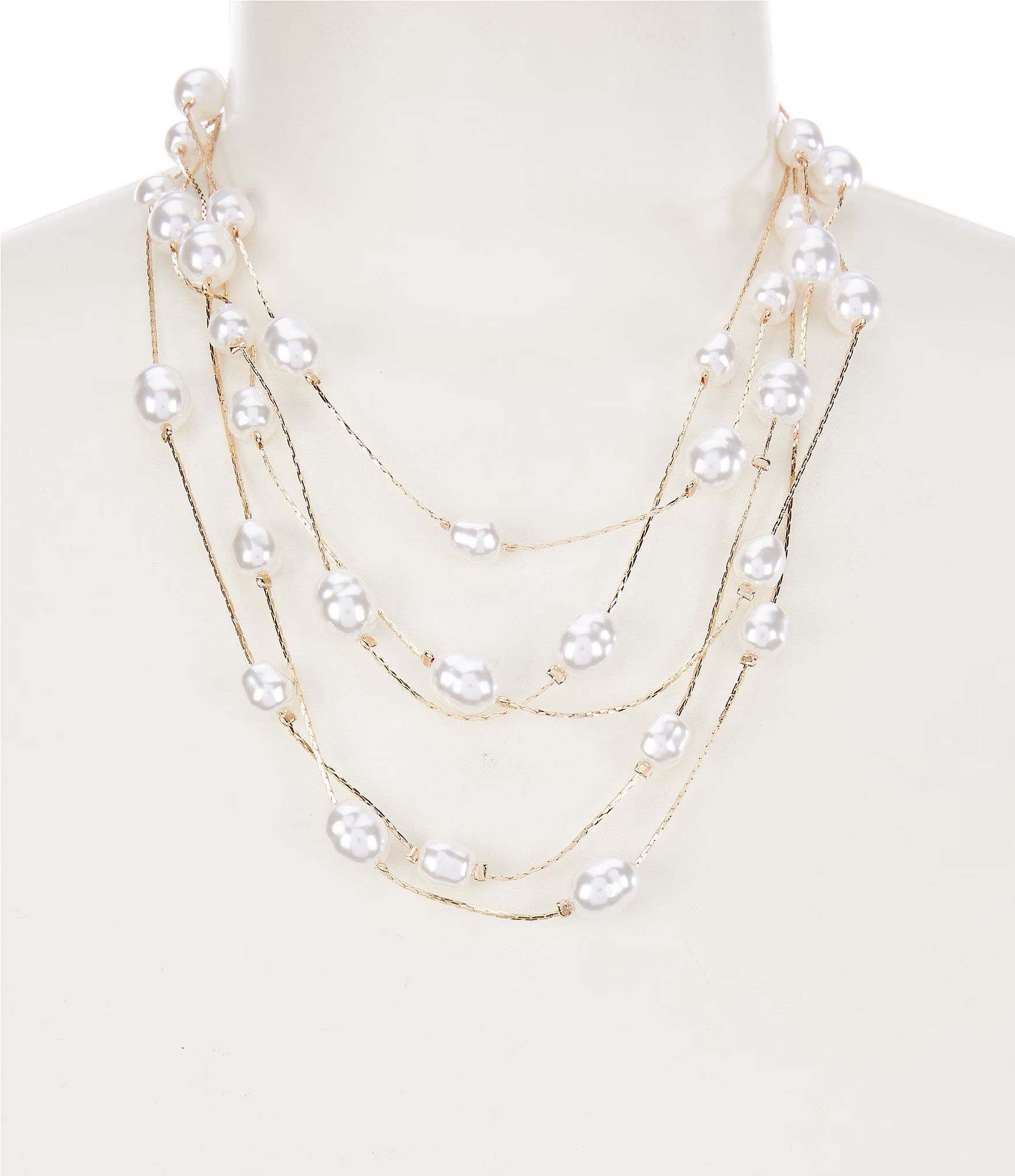 Borrowed & Blue by Southern Living Pearl Short Multi Strand Necklace | Dillard's