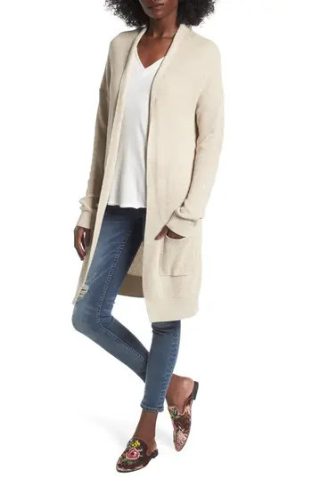 Women's Bp. Lightweight Rib Stitch Cardigan, Size XX-Small - Beige | Nordstrom