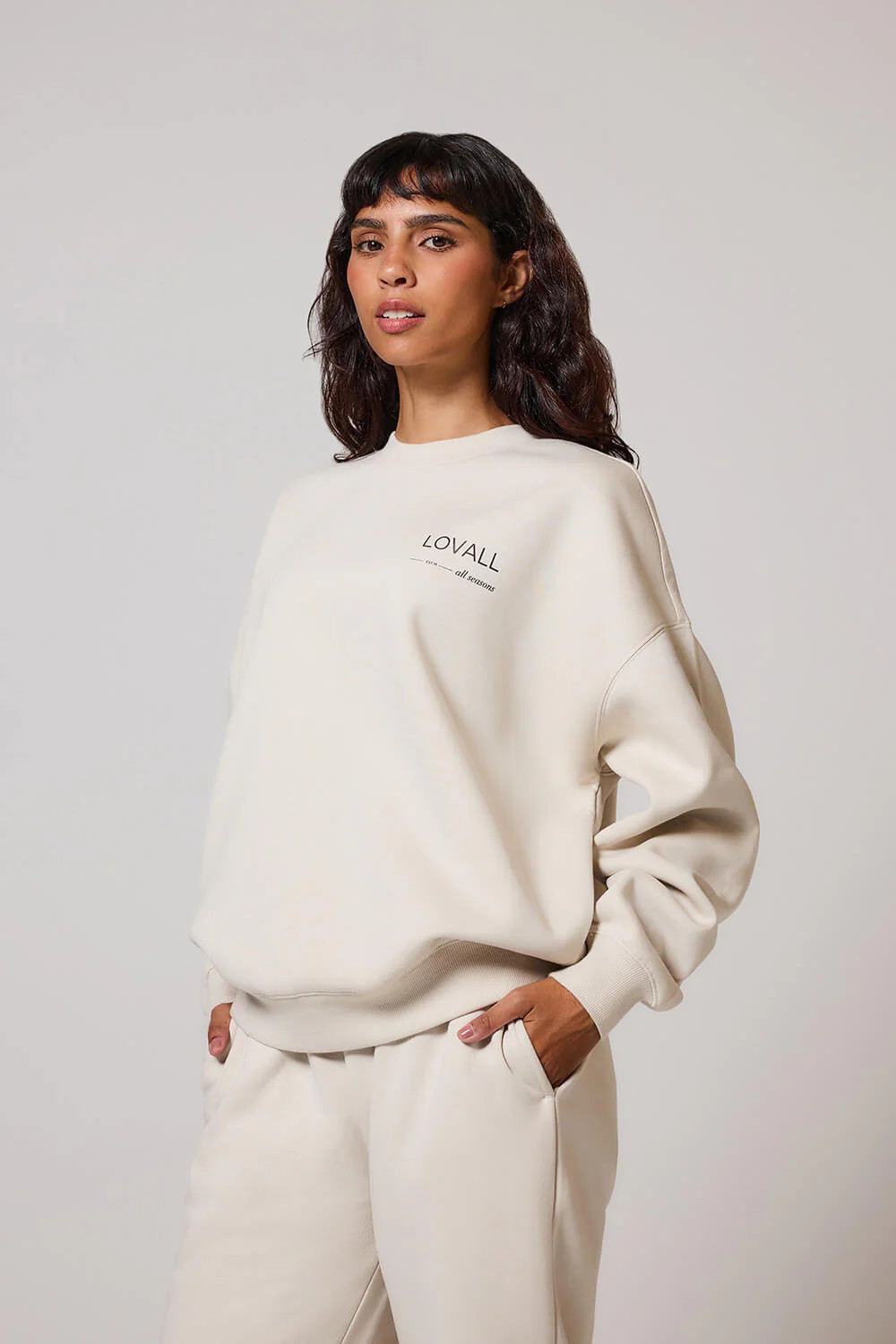 Organic Oversized Sweatshirt Style 3 | Ecru | LOVALL