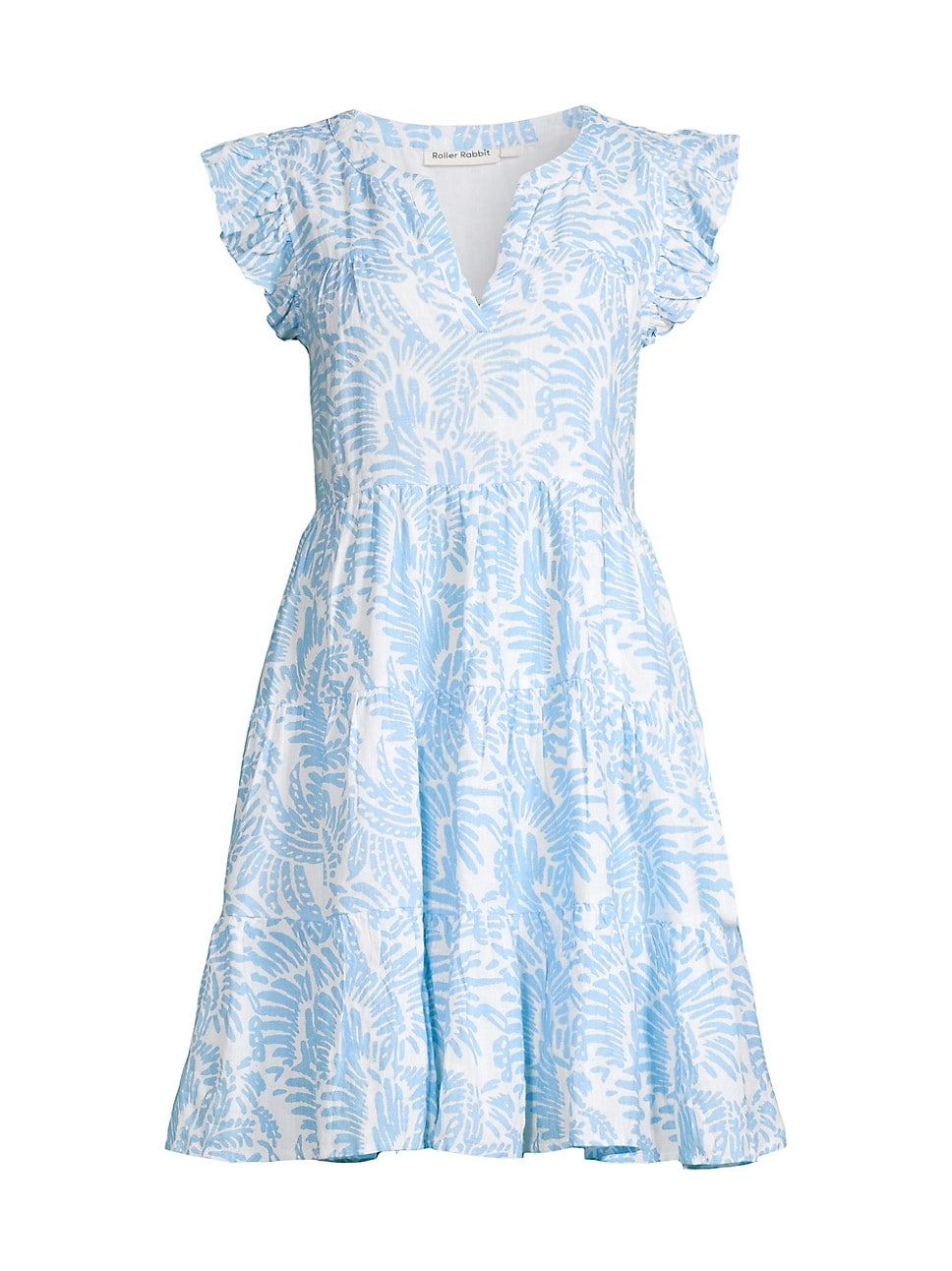 Pippa Tiered Flutter-Sleeve Minidress | Saks Fifth Avenue