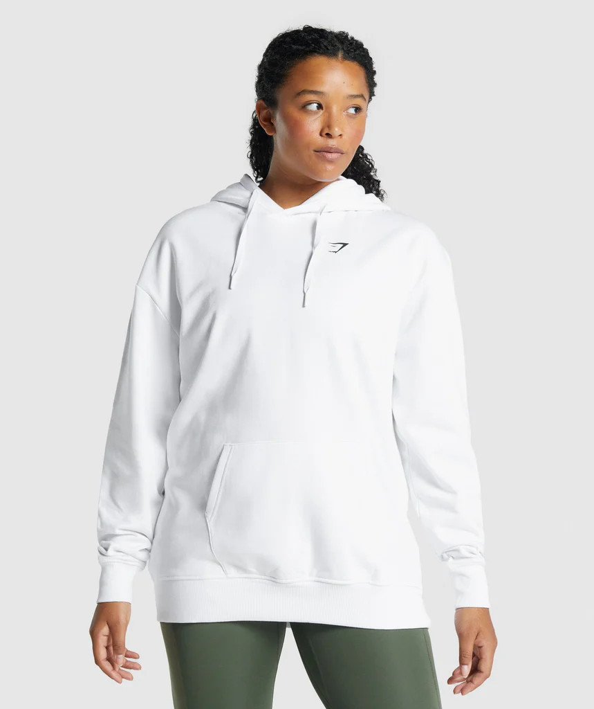 Gymshark Training Oversized Hoodie - White | Gymshark (Global)