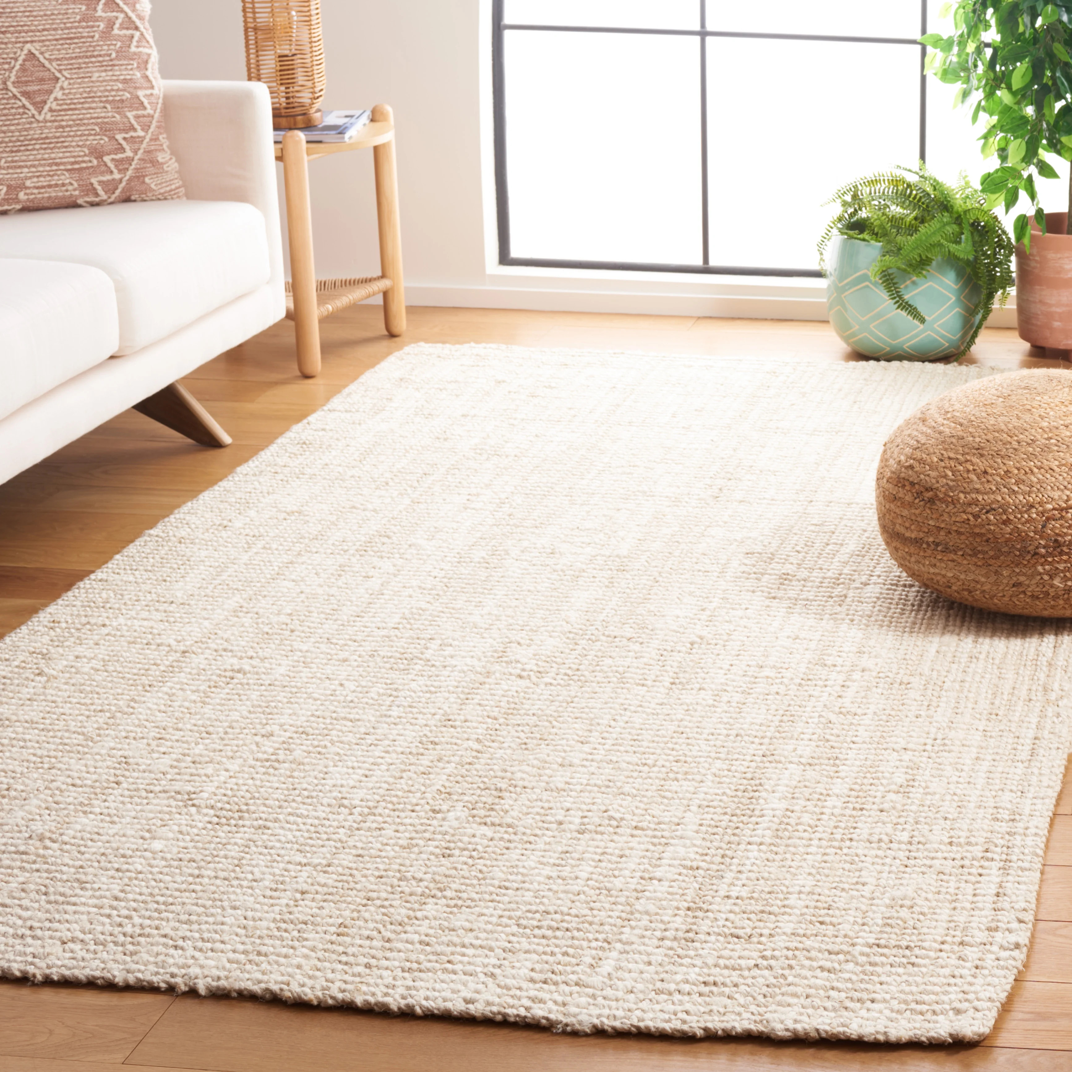 SAFAVIEH Natural Fiber Milica Solid Area Rug, Ivory, 5' x 8' | Walmart (US)