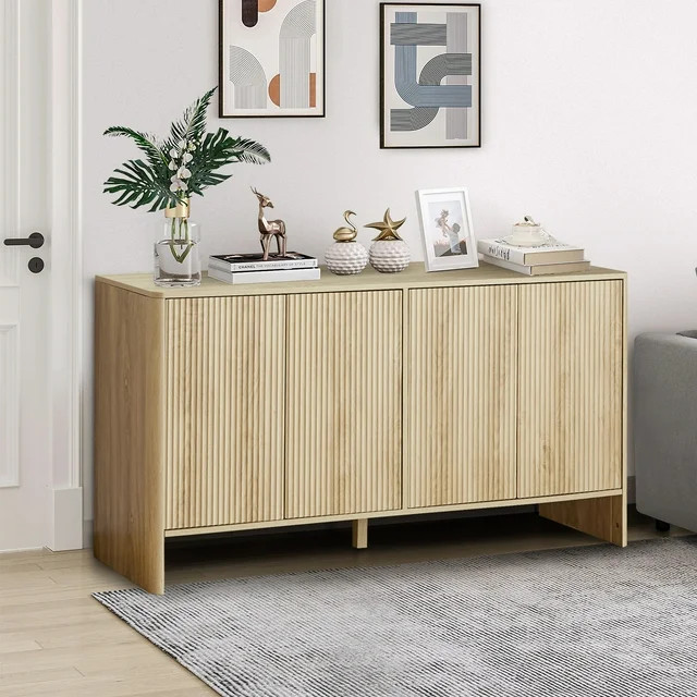 Sideboard Storage Cabinet with Doors and Shelves, Buffet Cabinet with Storage, Credenza Storage C... | Walmart (US)