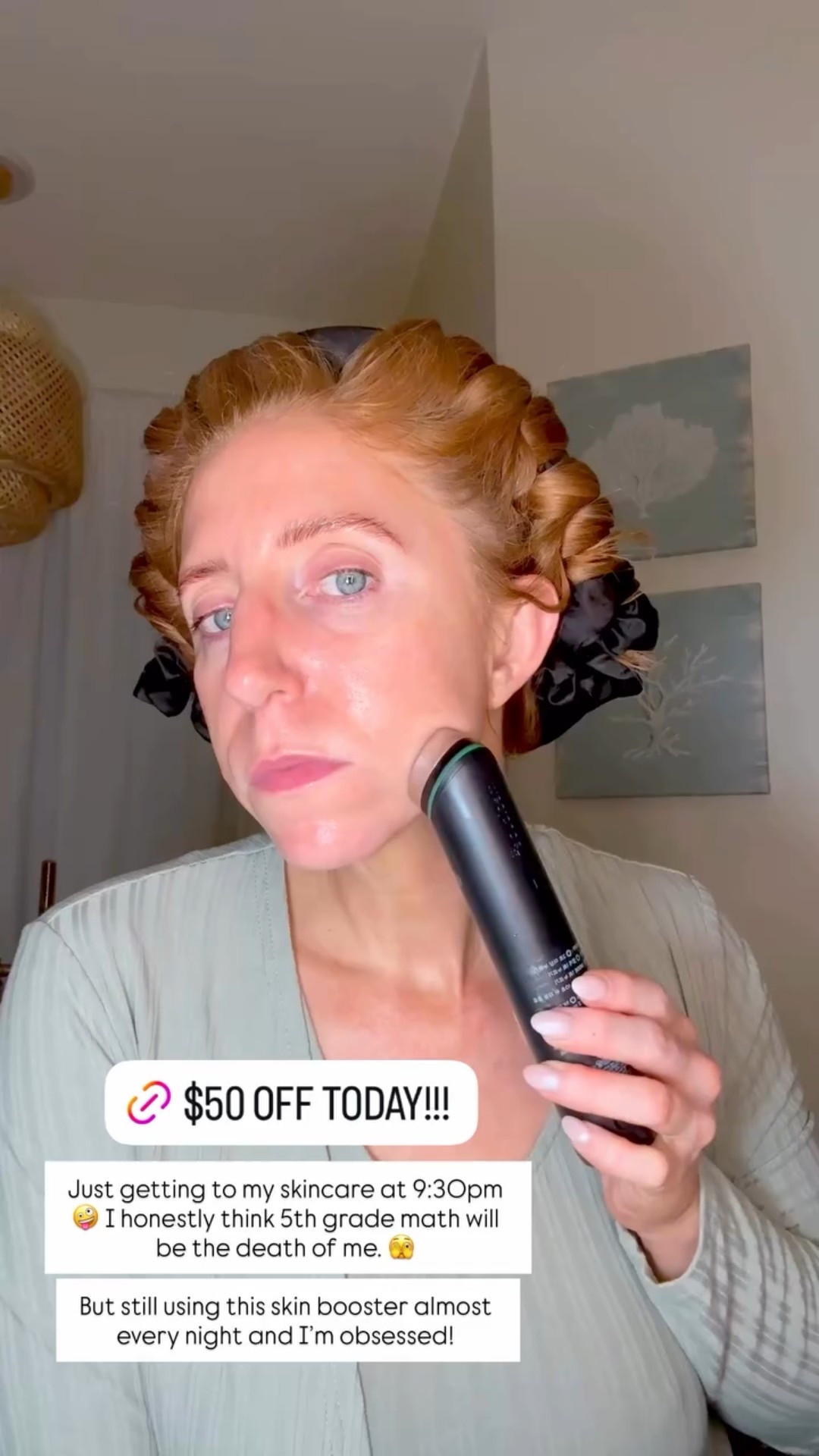 Just getting to my skincare at 9:30pm 🤪 I honestly think 5th grade math will be the death of me. 🫣

But still using this skin booster almost every night and I’m obsessed! 
 @medicube_global_official 
@amazonbeauty 

#LTKSaleAlert #LTKselfcare #LTKBeauty