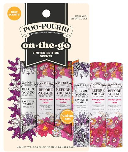 Poo-Pourri Spring On-The-Go Before-You-Go Toilet Spray 30ml Travel Essentials Variety 3 Pack - Bathroom Odor Removers - Travel Size Toiletries - Plant Based Ingredients - Freshener Spray | Amazon (US)