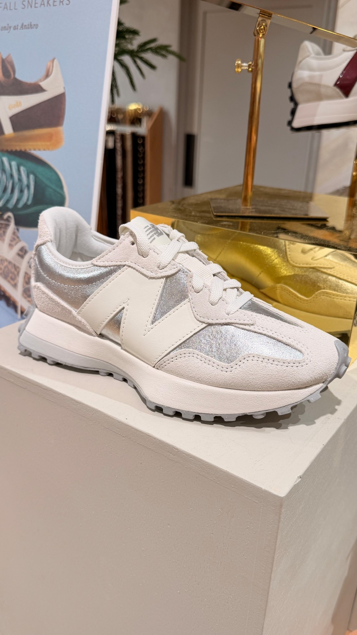 SALE! New balance 327 in the new color: metallic silver $ & white 

#LTKootd #LTKFindsUnder100 #LTKGiftGuide