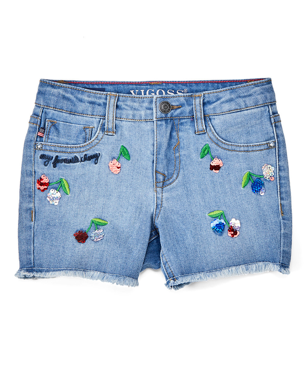 Vigoss Girls' Denim Shorts GALEON - Galeon With A Cherry on Top Denim Shorts - Girls | Zulily