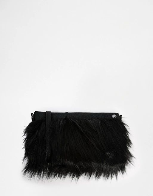 French Connection Statement Faux Fur Clutch Bag | ASOS US