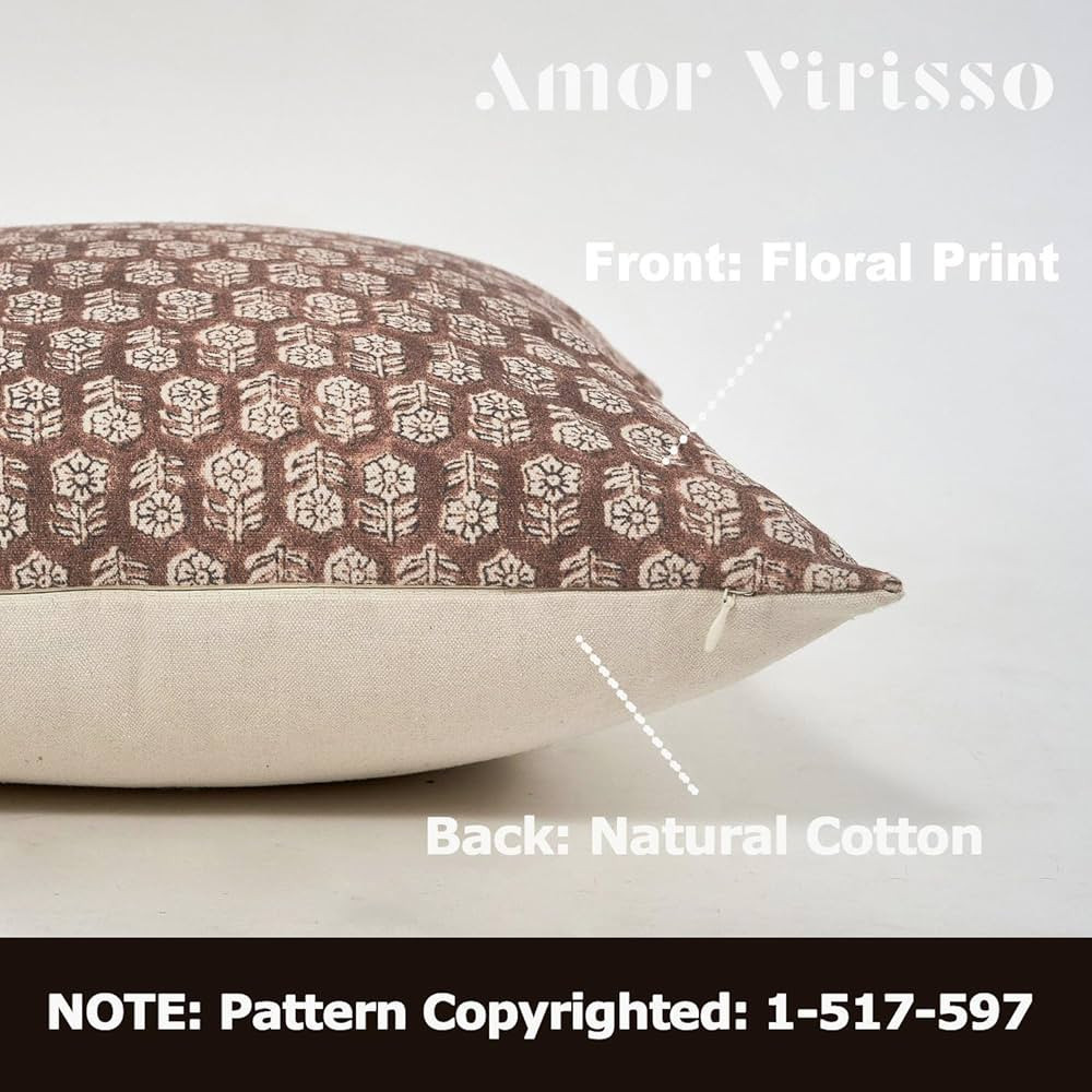 Amor Virisso Floral Pillow Covers 18x18 Couch Pillows for Living Room Farmhouse Neutral Pillow Co... | Amazon (US)