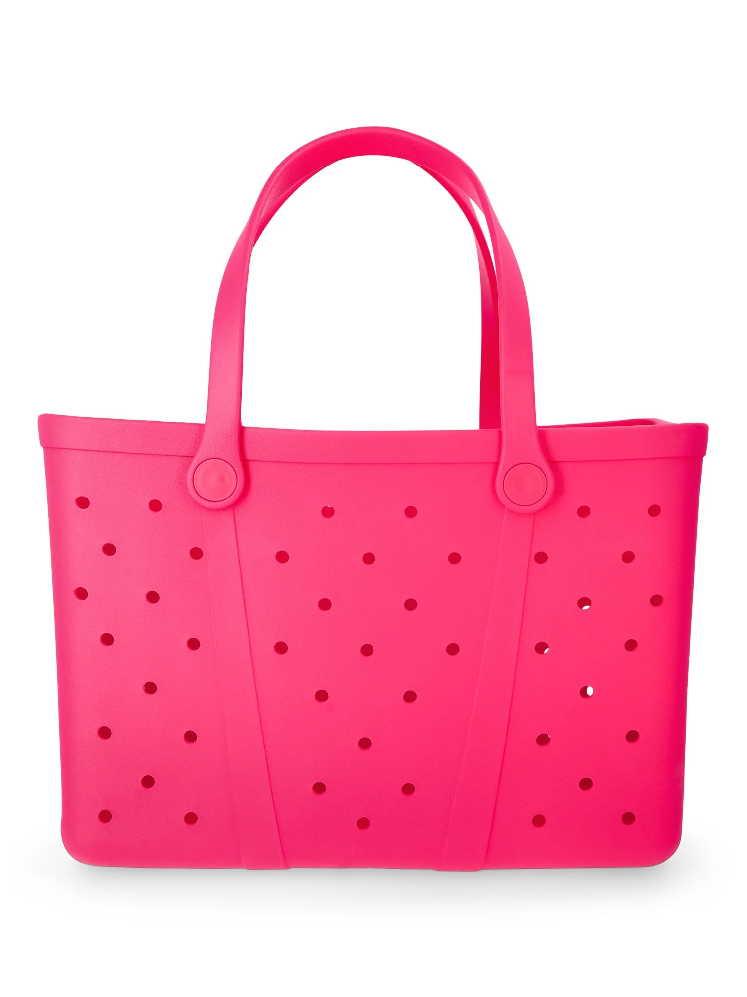 Time and Tru Women's Waterproof EVA Beach Tote Bag, Pink | Walmart (US)