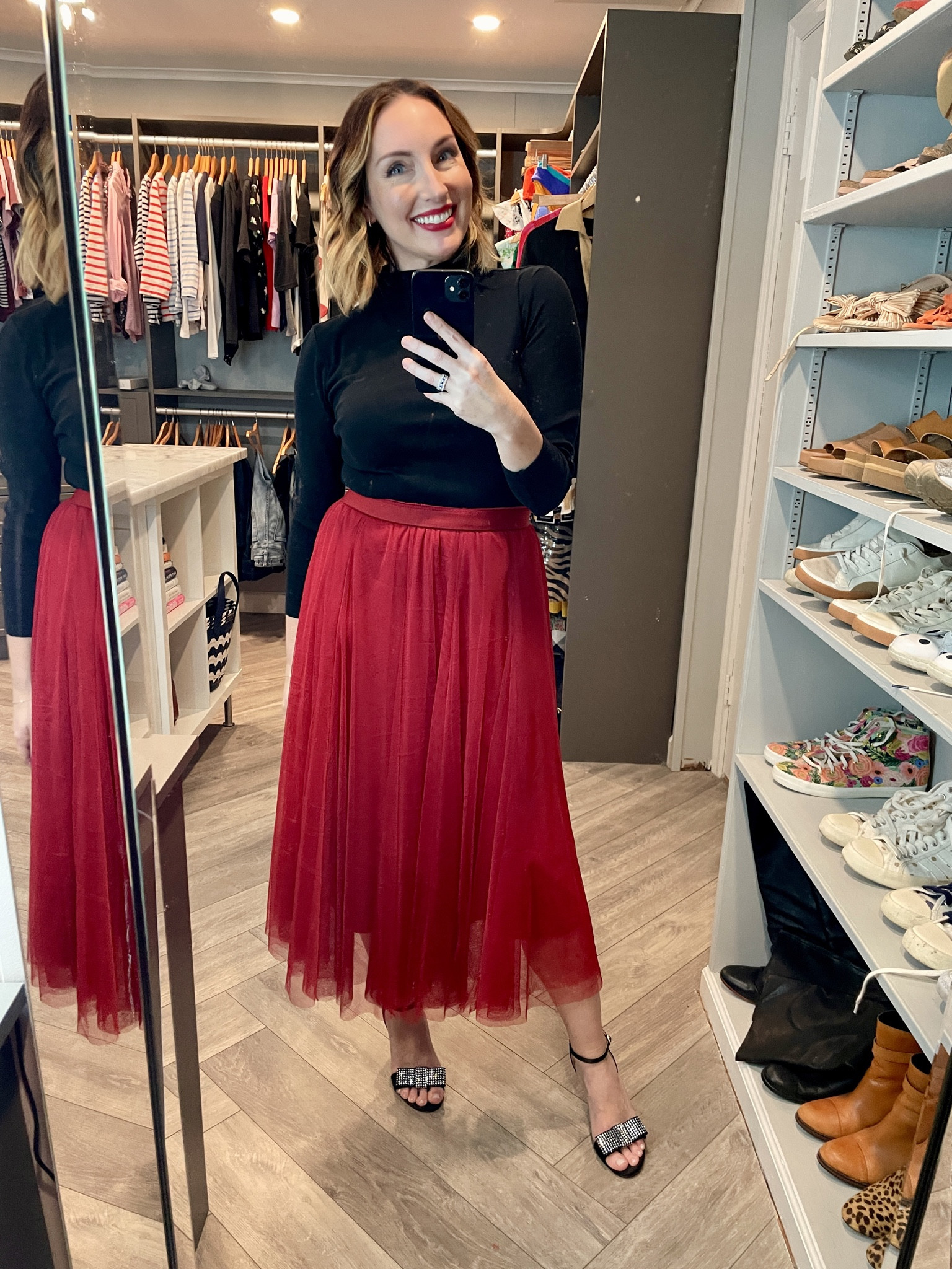 I wore this red skirt over and over this holiday season!! It comes in many colors - must have!

#LTKHoliday