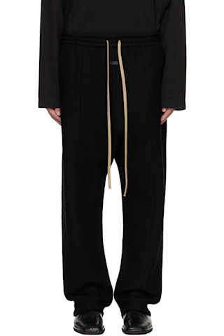 Black Boiled Wool Forum Lounge Pants | SSENSE