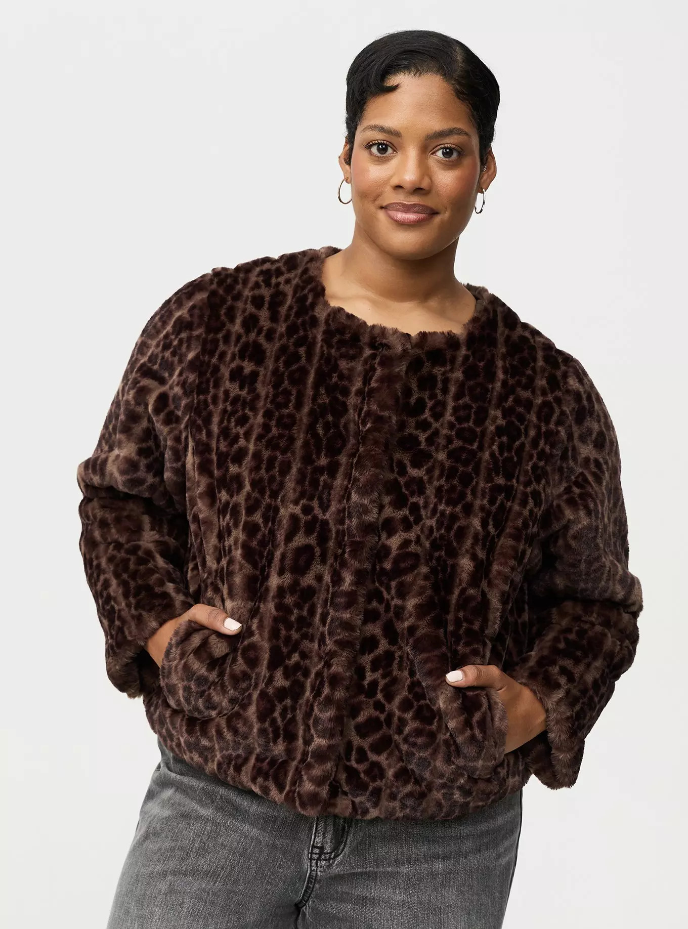 Collarless Faux Fur Jacket | Torrid (US & Canada)