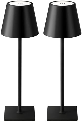 KDG 2 Pack Cordless Table Lamp, Portable LED Desk Lamps, 5000mAh Battery Operated, 3 Color Steple... | Amazon (US)