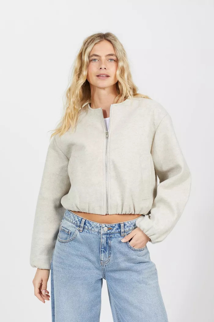 Oversized Cropped Bomber Style Jacket | Boohoo.com (UK & IE)