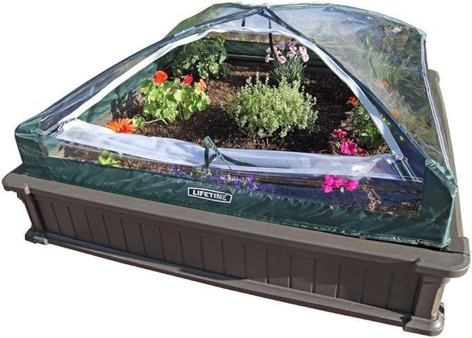 Lifetime 60053 Raised Garden Bed Kit, 2 Beds and 1 Early Start Vinyl Enclosure | Amazon (US)