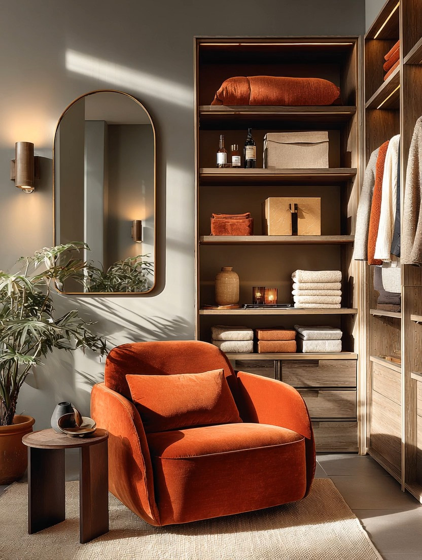 A modern man’s dressing space isn’t just about clothes… it’s about how he prepares for the day.

This is why a lounge chair in a dressing room or closet area changes everything.

Instead of rushing through decisions, this creates a space to sit, think, plan your outfits, check emails, and start your day with clarity. It turns a simple closet or bedroom corner into something intentional and elevated.

You don’t need a full walk-in closet to achieve this look.
All it takes is a comfortable velvet lounge chair, a small side table, and a gold frame mirror to bring in that refined, structured feel.

The result? A space that feels calm, organized, and designed for real life.

✨ We’ve curated lounge chairs in taupe, brown, sage green, and navy, along with gold frame mirrors—shop below to create your own elevated dressing space.

#MensStyle #HomeDesign #ModernLiving 

 #LTKHome #LTKMens