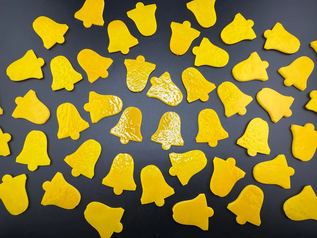 COE90 Waterjet 34mm Marigold Opal Precut Bell on 3mm Glass for Glass Fusing. 3pk - Etsy | Etsy (US)