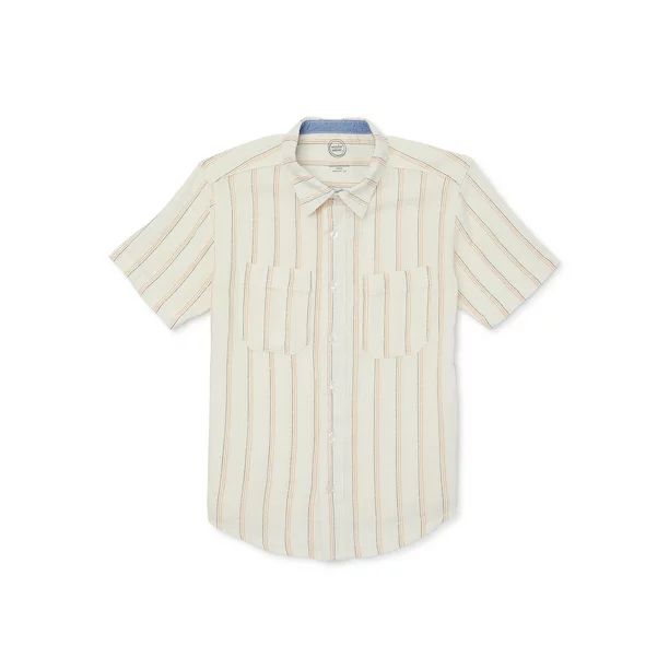 Wonder Nation Boys Woven Shirt with Short Sleeves, Sizes 4-18 - Walmart.com | Walmart (US)