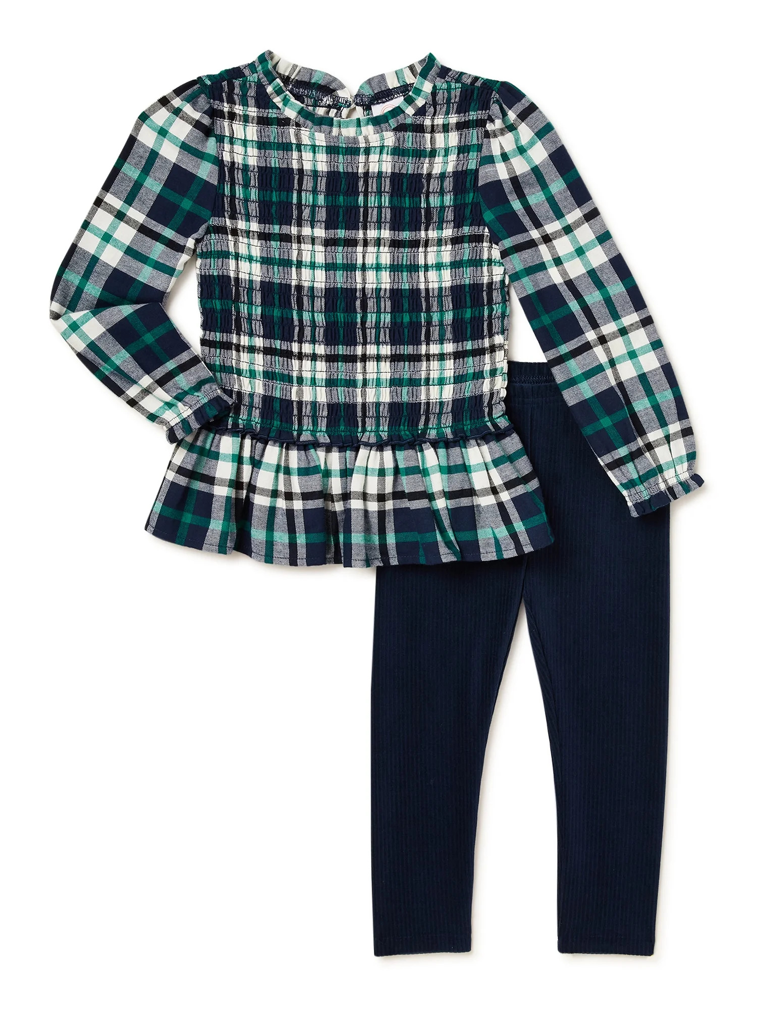 Wonder Nation Baby and Toddler Girls Top and Leggings Set, 2-Piece, Sizes 12M-5T | Walmart (US)