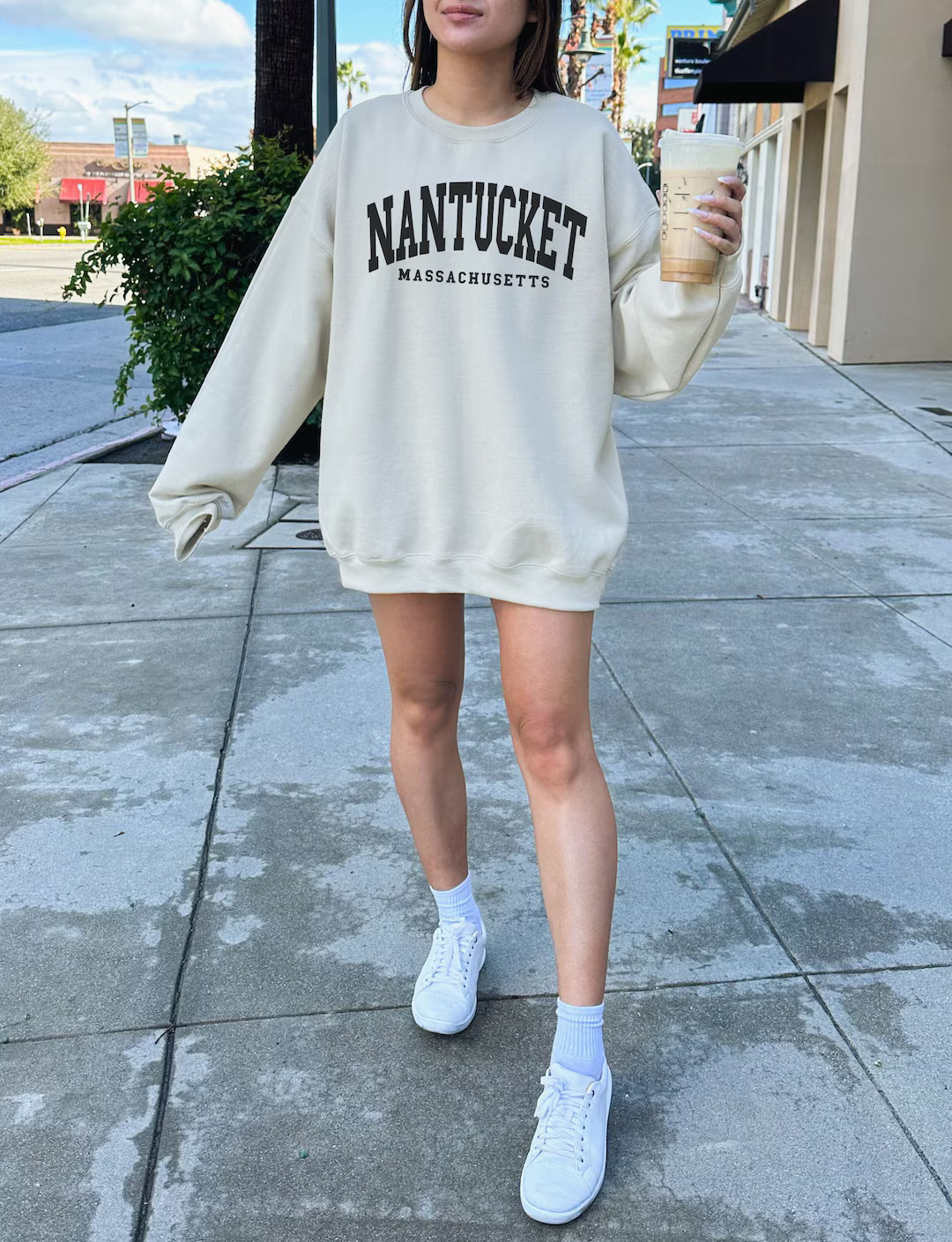 Nantucket Sweatshirt, Trendy Preppy Sweatshirt, Aesthetic College Crewneck, Oversized Minimalist ... | Etsy (US)