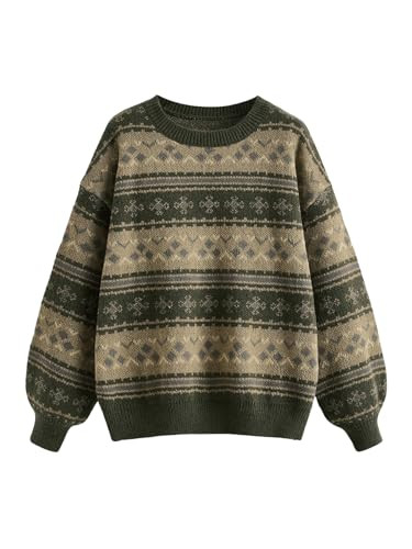 MakeMeChic Women's Striped Sweaters Halloween Vintage Grandpa Sweaters | Amazon (US)