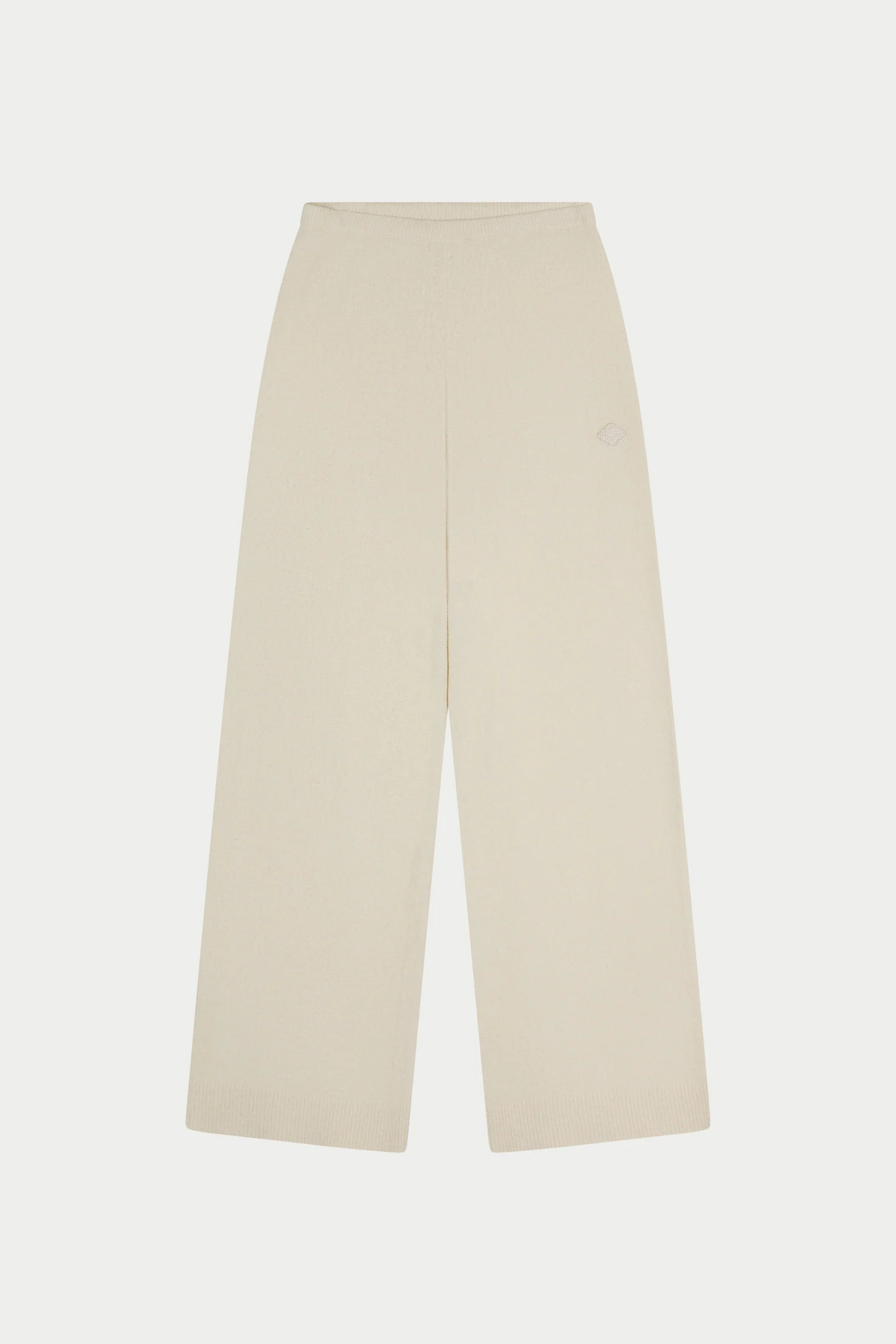 TOWELLING RELAXED FIT PANTS - WHITE | The Couture Club