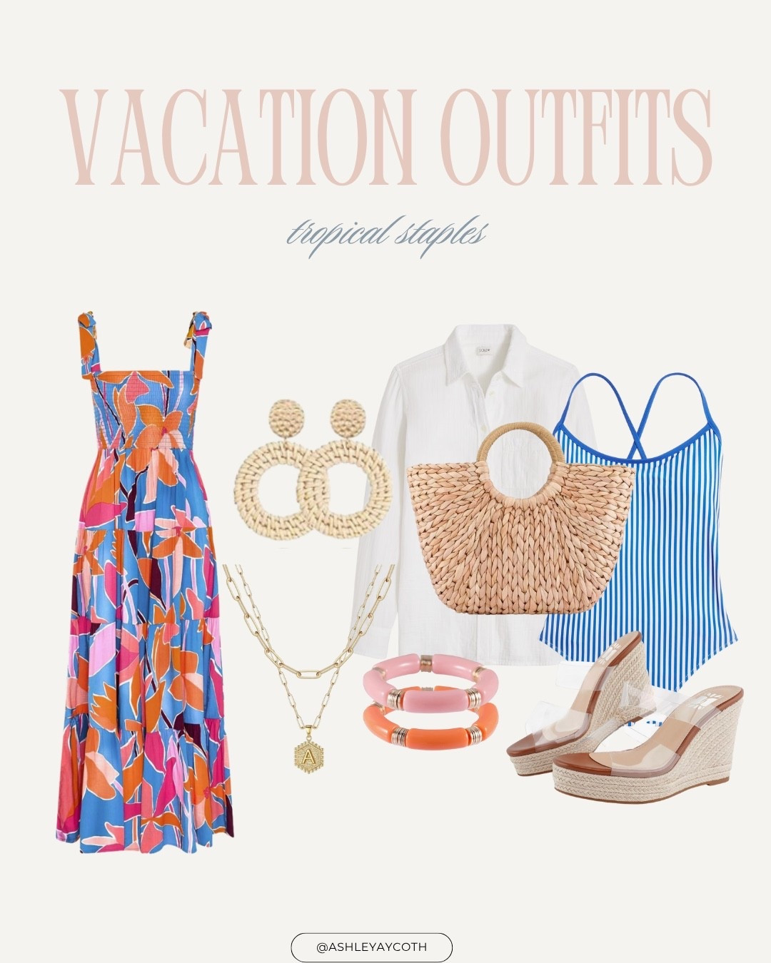 Bold prints,  linen tops, and beachy accessories come together to create the ultimate tropical vacation outfit set. These vibrant pieces are made for sunshine-filled days, sightseeing, and sipping something fruity by the water.

#LTKStyleTip #LTKSwim #LTKTravel