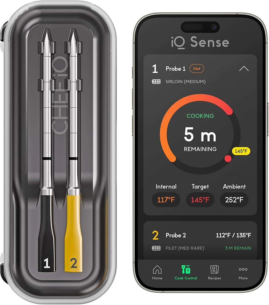 CHEF iQ Sense | Smart Wireless Meat Thermometer | 2 Ultra-Thin Probes | WiFi Unlimited Range | 10... | Amazon (US)