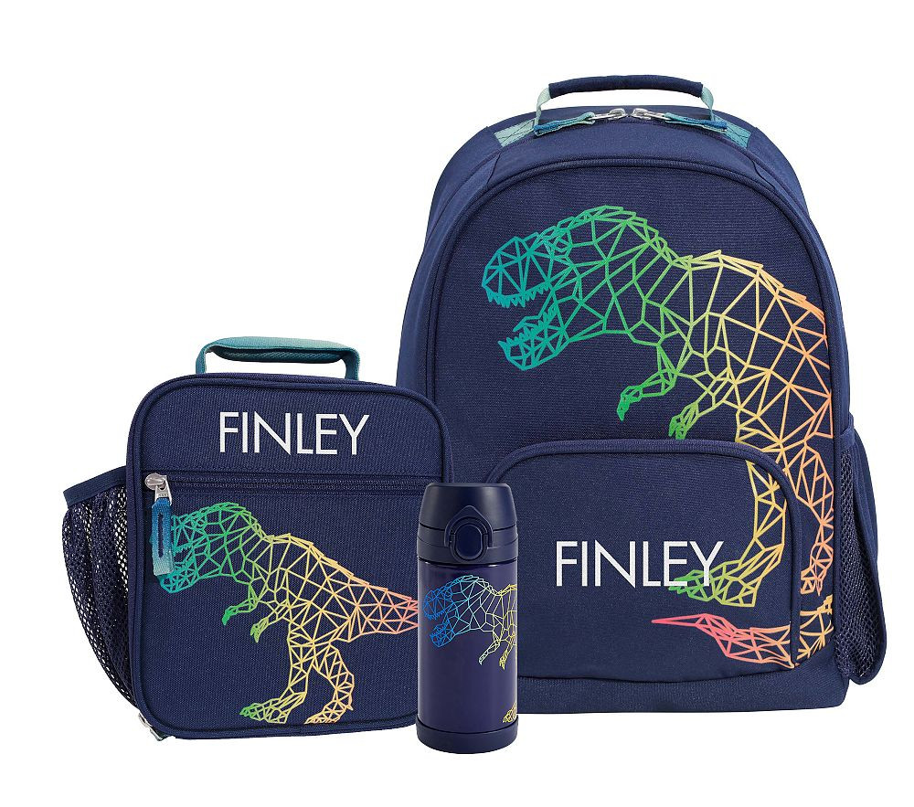 T. Rex Blueprint Glow-in-the-Dark Mackenzie Backpack & Lunch Bundle, Set of 3 | Pottery Barn Kids