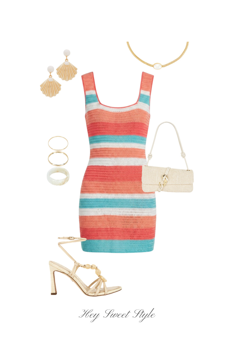 Vacation Outfit: Striped Crochet Dress ⛱️ 

 