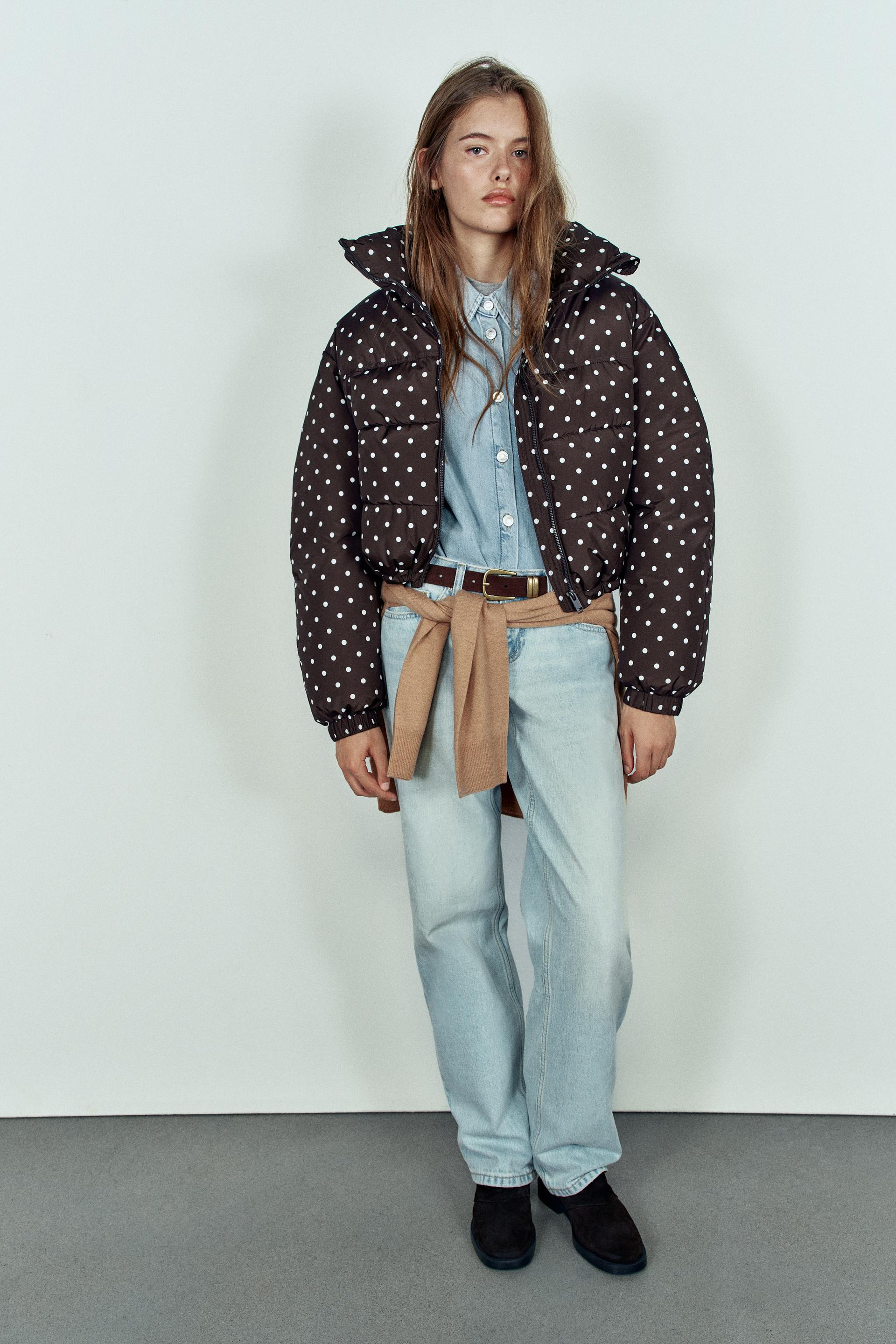 Zara - Long Padded Hooded Vest - Women - Ecru - Women | Zara US