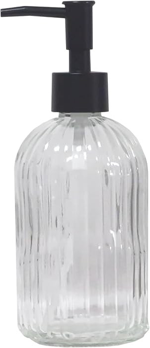 Clear Glass Soap Dispenser with Black Plastic Pump, 13.5oz Refillable Liquid Hand Soap Dispenser,... | Amazon (US)