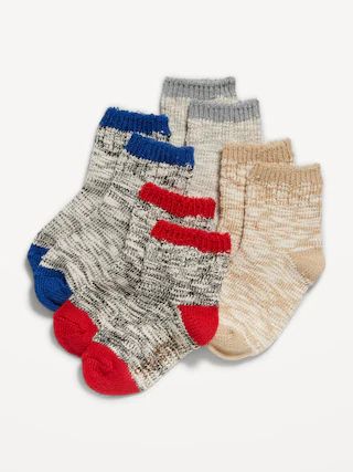 Unisex Marled-Knit Crew Socks 4-Pack for Toddler & Baby | Old Navy (CA)