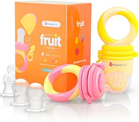 NatureBond Baby Food Feeder/Fruit Feeder Pacifier (2 Pack) - Infant Teething Toy Teether | Includ... | Amazon (US)