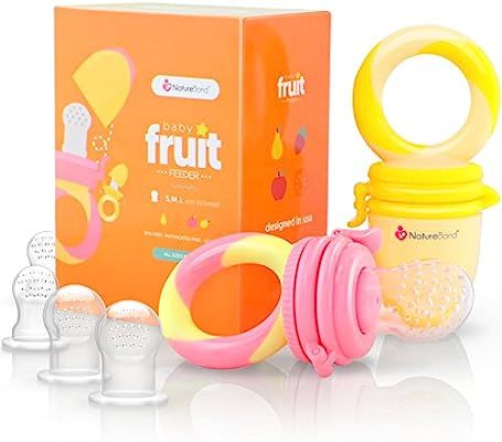 NatureBond Baby Food Feeder/Fruit Feeder Pacifier (2 Pack) - Infant Teething Toy Teether in Appet... | Amazon (US)