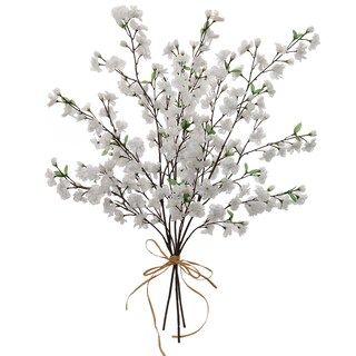3-Pack: White Cherry Blossom Stem with Silk Flowers by Floral Home® | Michaels | Michaels Stores