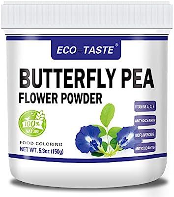 Natural Butterfly Pea Flower Powder 5.3oz (150g), 100% Pure Powder for Tea, Smoothie, Ice Cream, ... | Amazon (US)