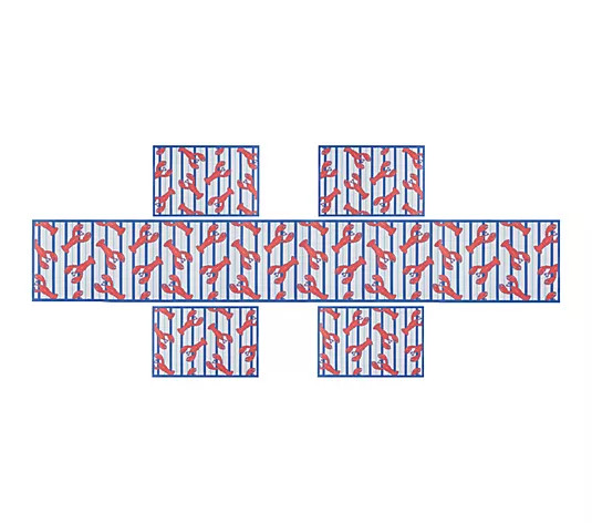 Temp-tations 5-Piece Outdoor Placemats and Runner Set - QVC.com | QVC