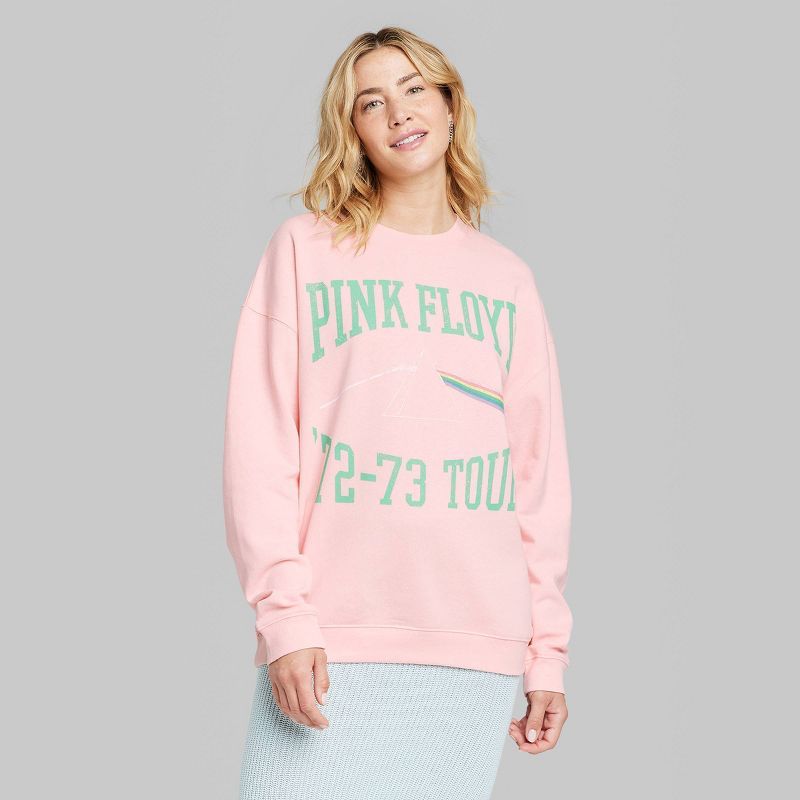 Women's Ascot + Hart Pink Floyd Graphic Sweatshirt - Pink | Target